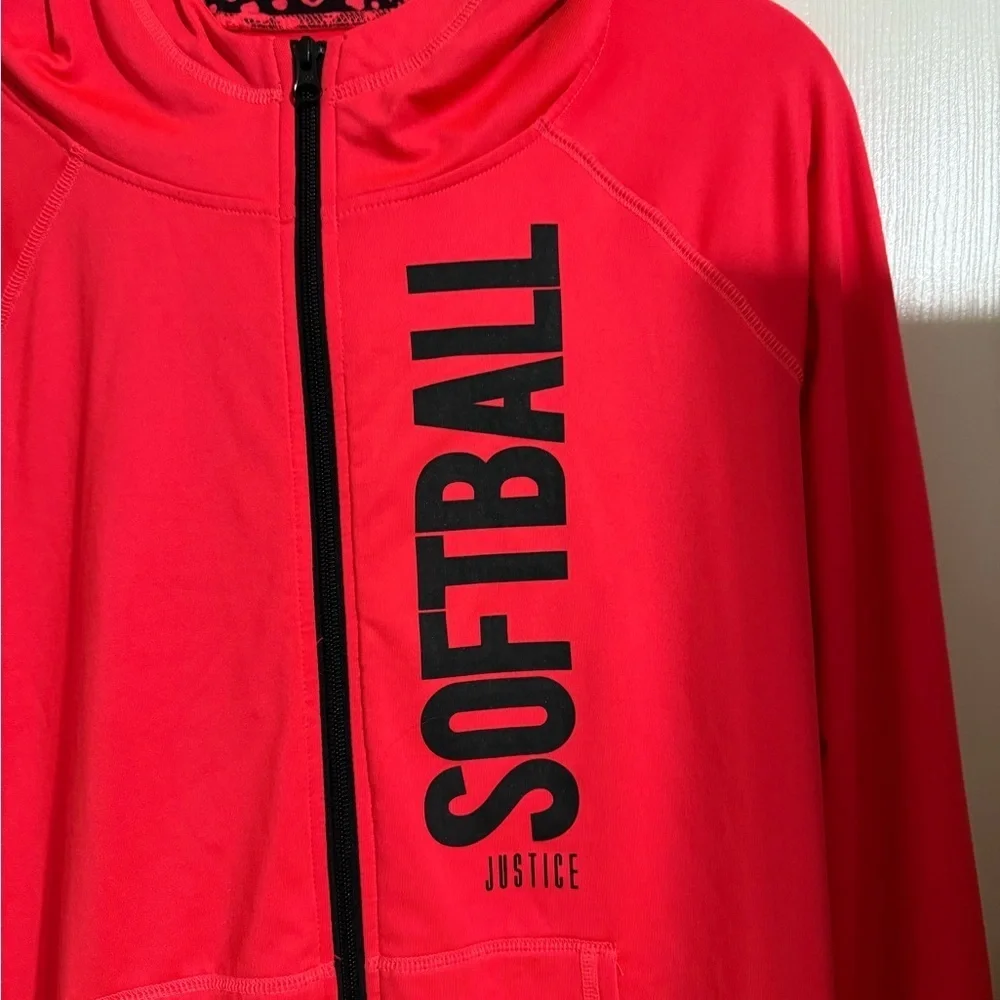 Justice Active Softball Full Zip Athletic Hoodie